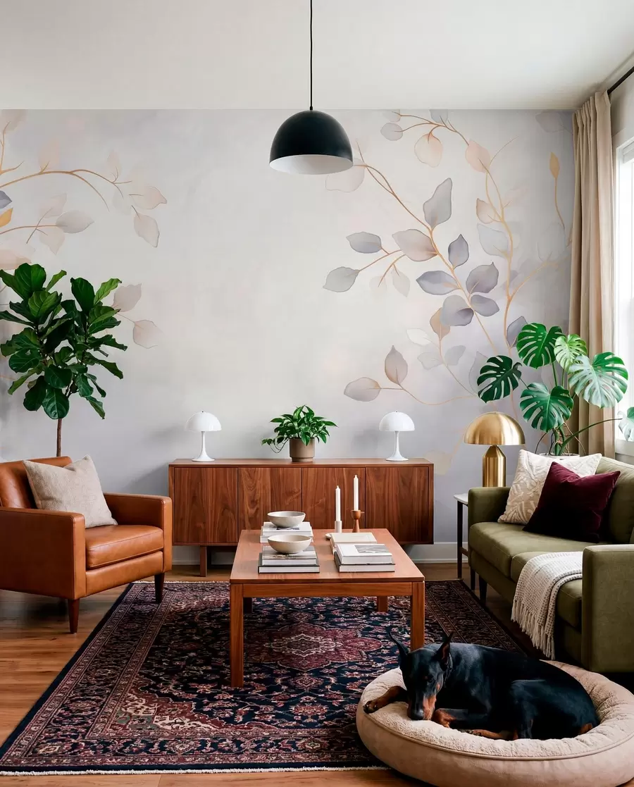 murales de pared Ramas pastel en la bruma w05296