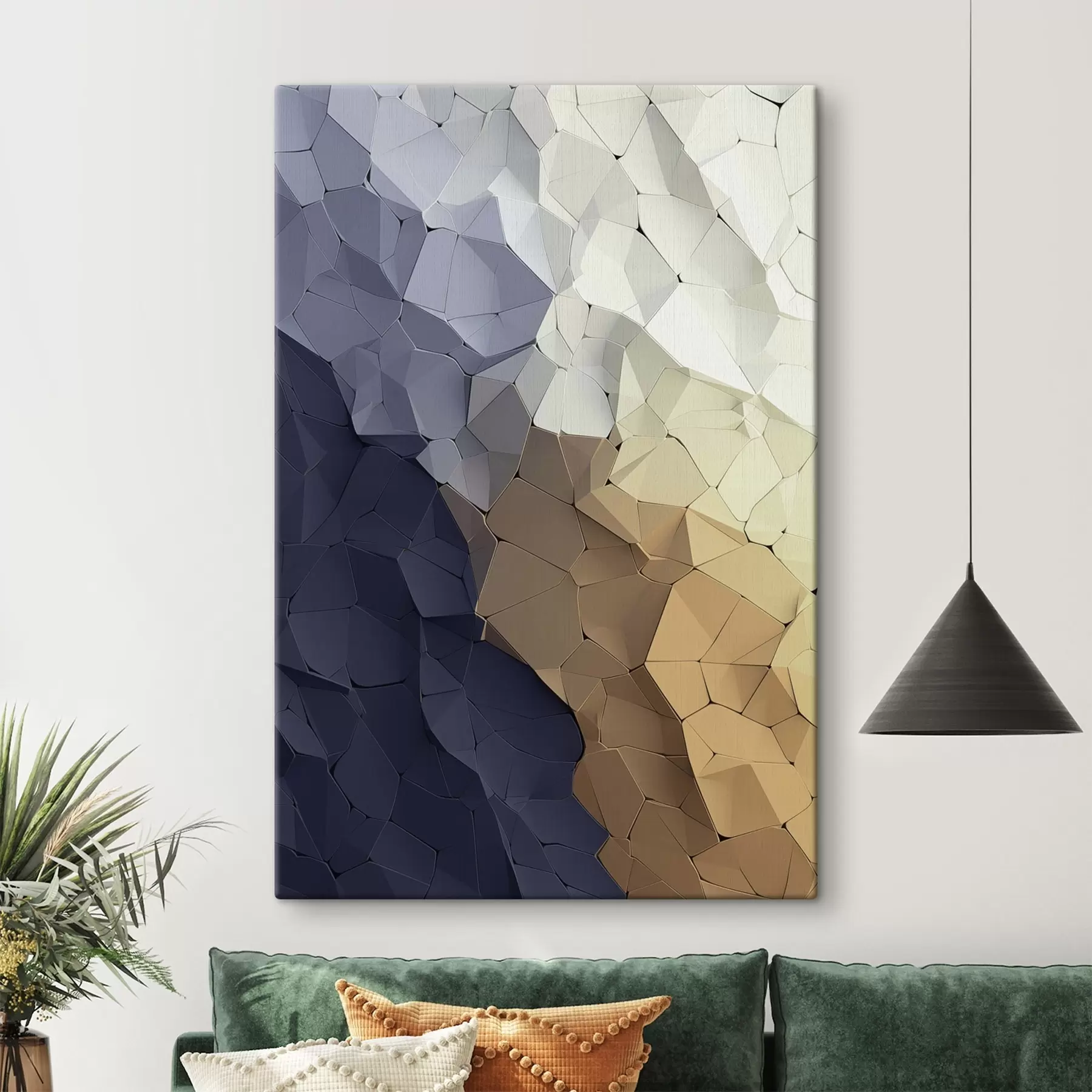murales de pared Abstracción geométrica en tonos beige y grafito, arte moderno con textura s48478