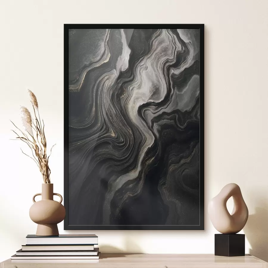 murales de pared Mármol negro veteado f48482