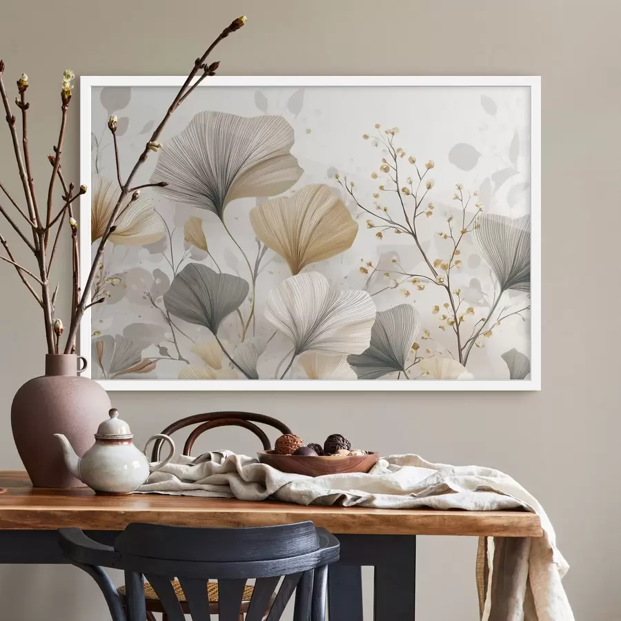 murales de pared Delicadas flores de color marfil f48486