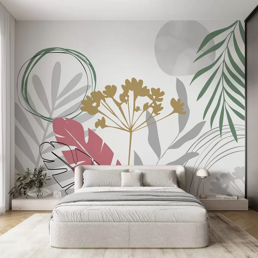 murales de pared Abstracción con plantas w05400v1