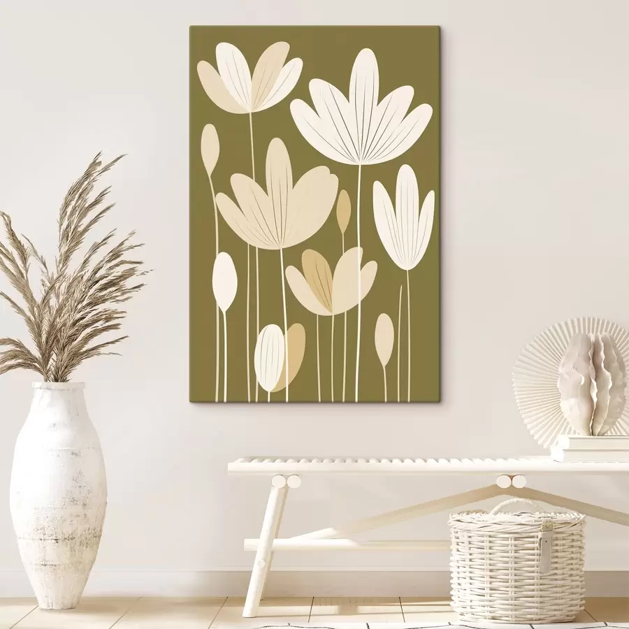 murales de pared Flores estilizadas con un diseño minimalista s48349