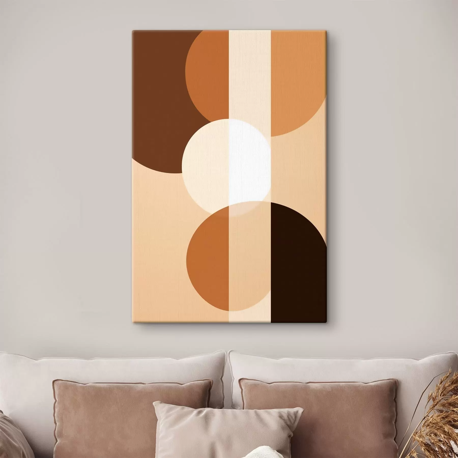 murales de pared Círculos y formas geométricas en tonos cálidos s48350