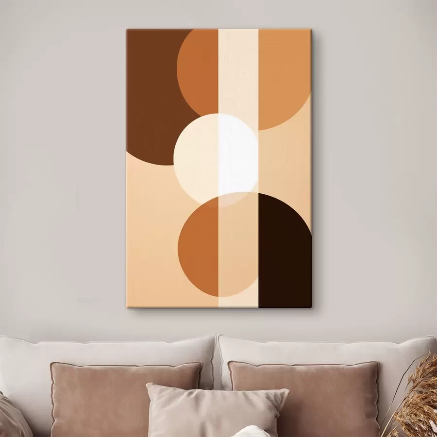 murales de pared Círculos y formas geométricas en tonos cálidos s48350