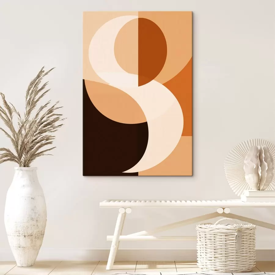 murales de pared Formas geométricas en cálidos tonos beige y marrón s48352