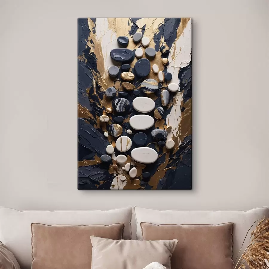 murales de pared Composición abstracta de piedras en tonos azul oscuro s48357