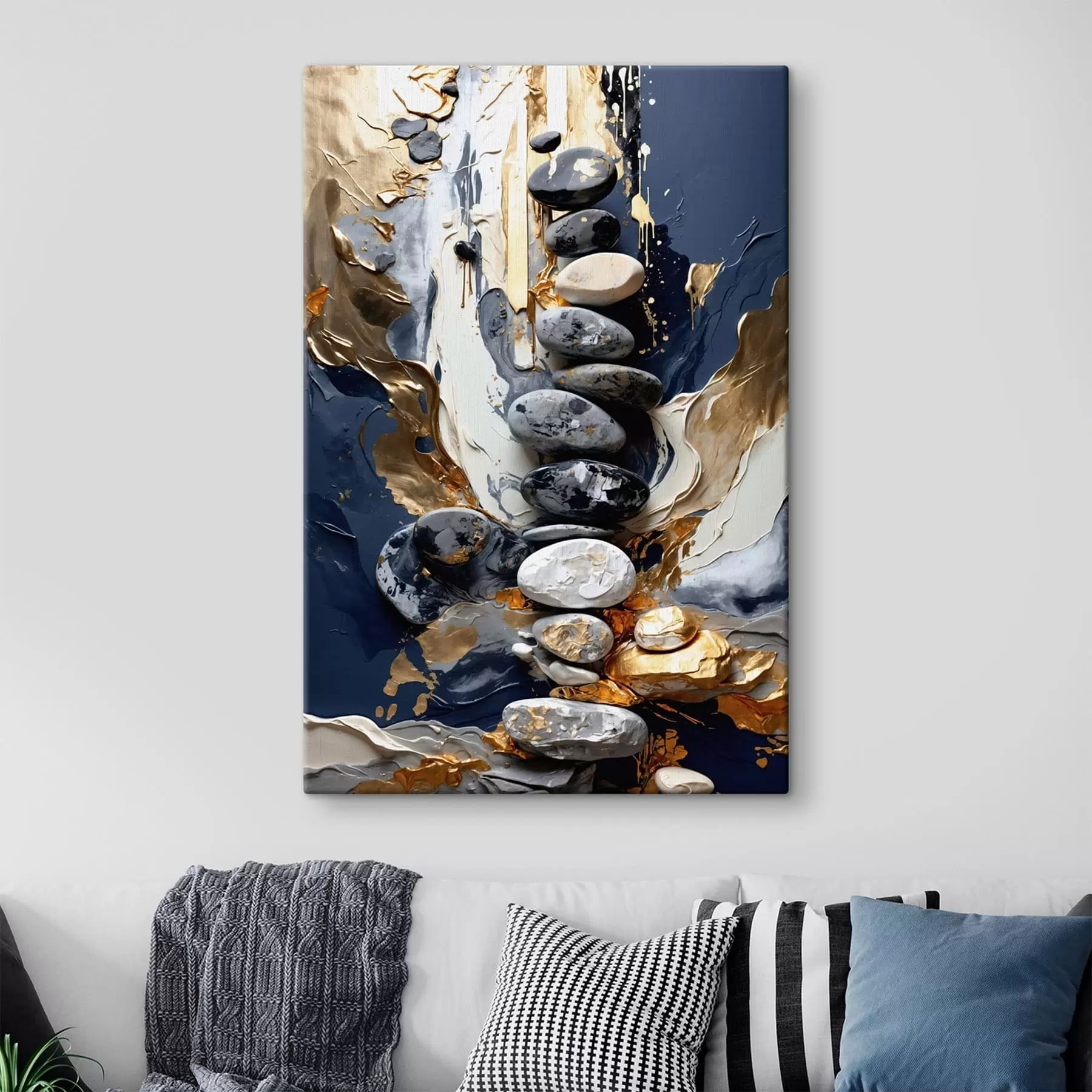 murales de pared Composición abstracta con piedras y trazos texturados s48362