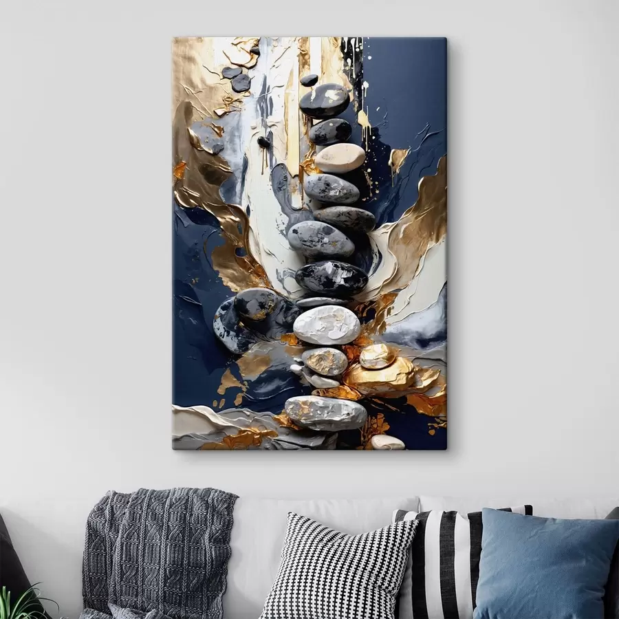 murales de pared Composición abstracta con piedras y trazos texturados s48362