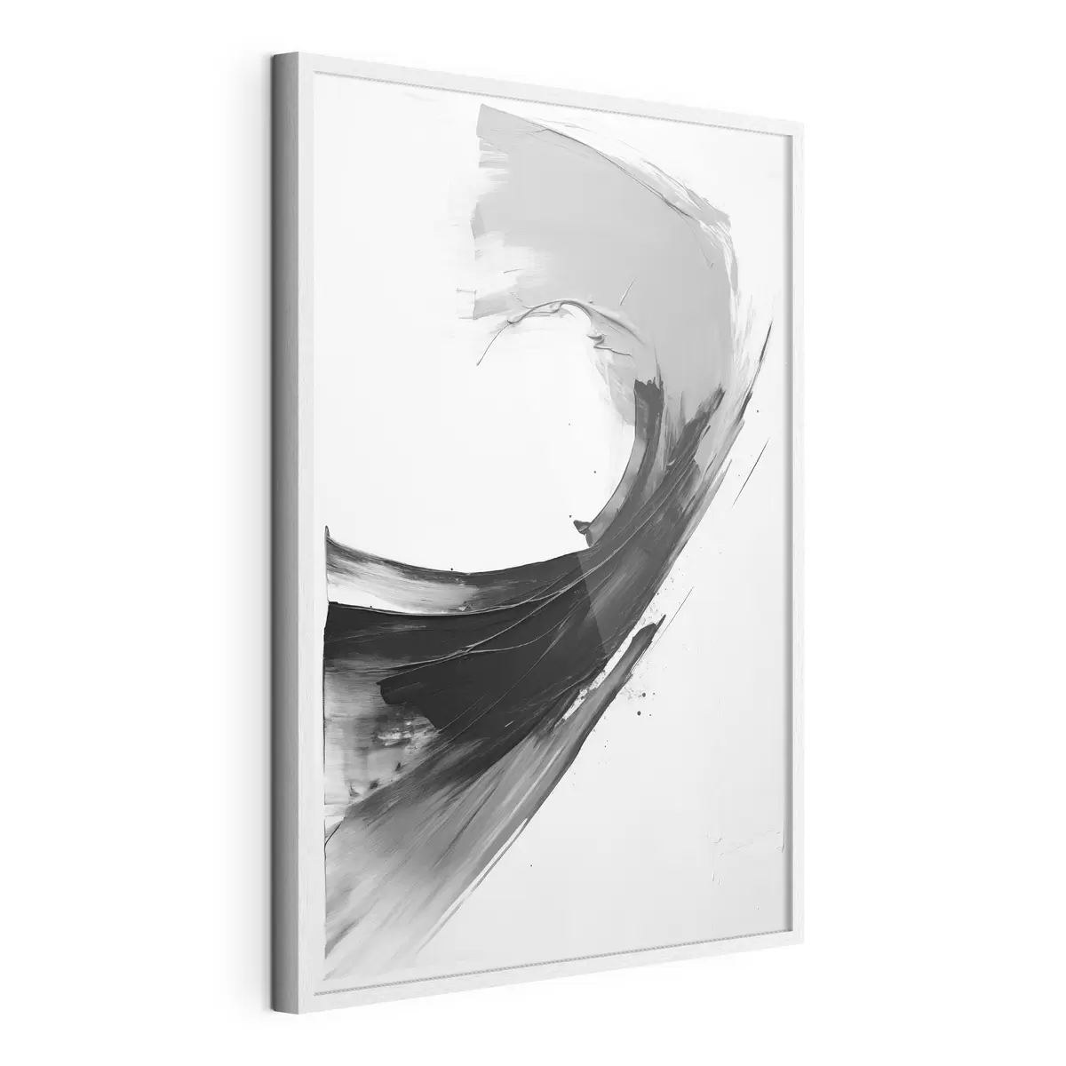 Poster Pincelada abstracta en negro sobre fondo blanco f48326