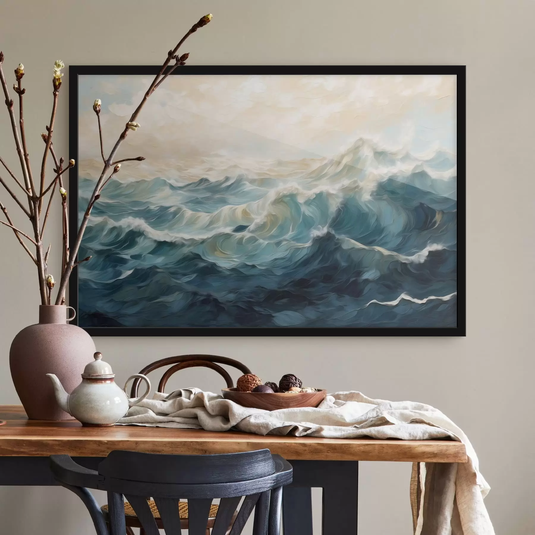 murales de pared Las olas del mar en estilo pictórico f48490