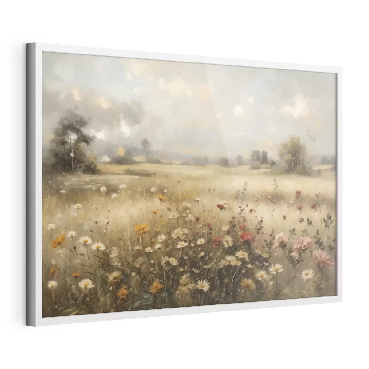 Poster Campo de flores silvestres bañado por una luz suave f48491
