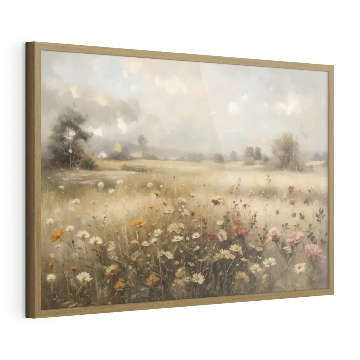 Poster Campo de flores silvestres bañado por una luz suave f48491