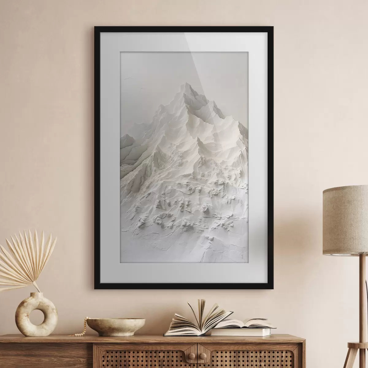 Poster Formas montañosas abstractas con textura en tonos claros f48495
