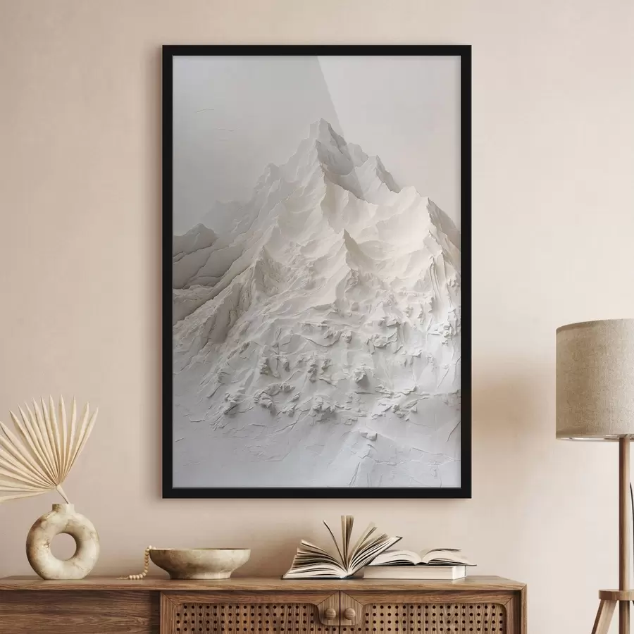 murales de pared Formas montañosas abstractas con textura en tonos claros f48495