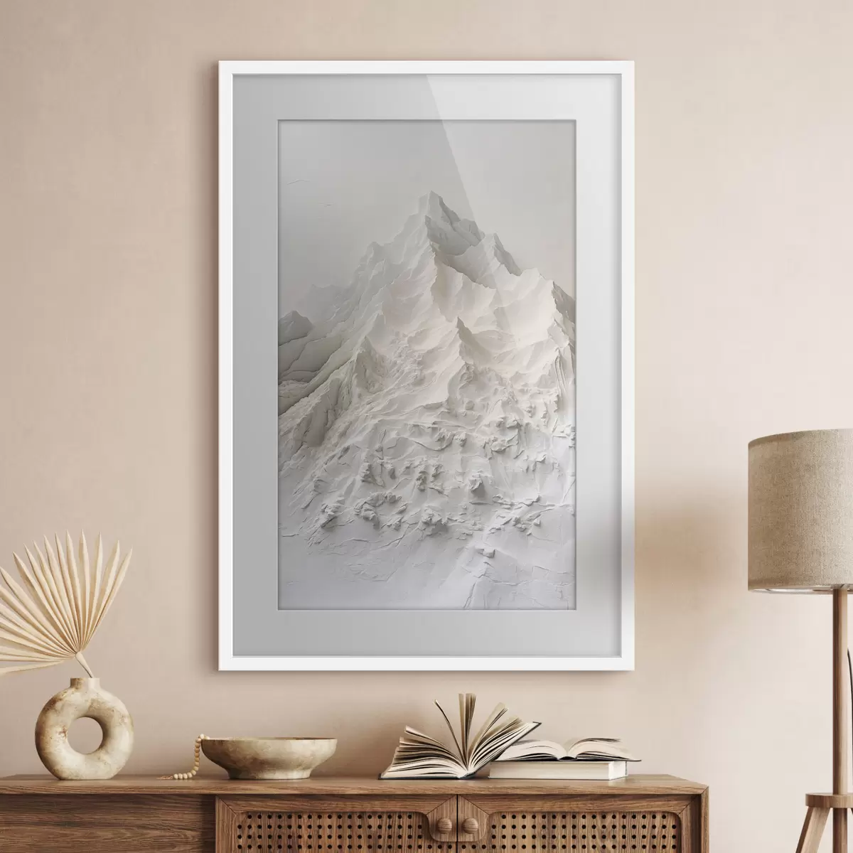 Poster Formas montañosas abstractas con textura en tonos claros f48495