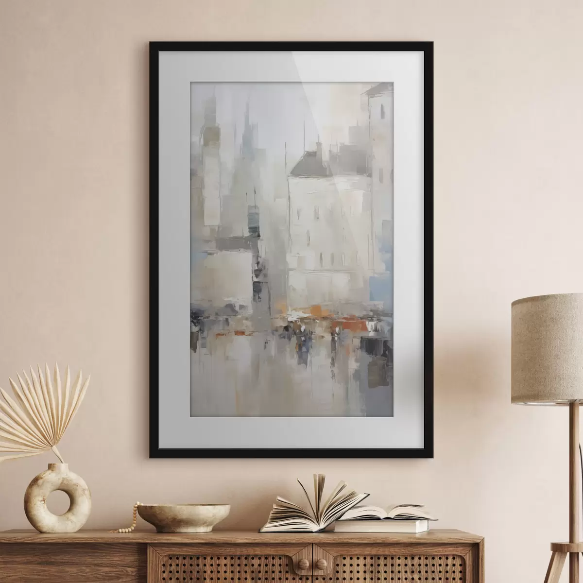Poster Imitación abstracta de un paisaje urbano en pintura. f48502