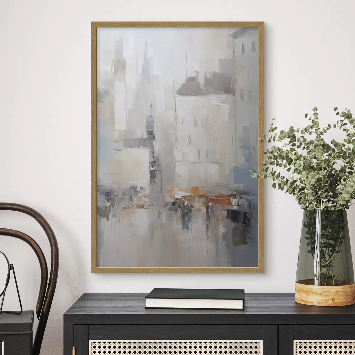 Poster Imitación abstracta de un paisaje urbano en pintura. f48502