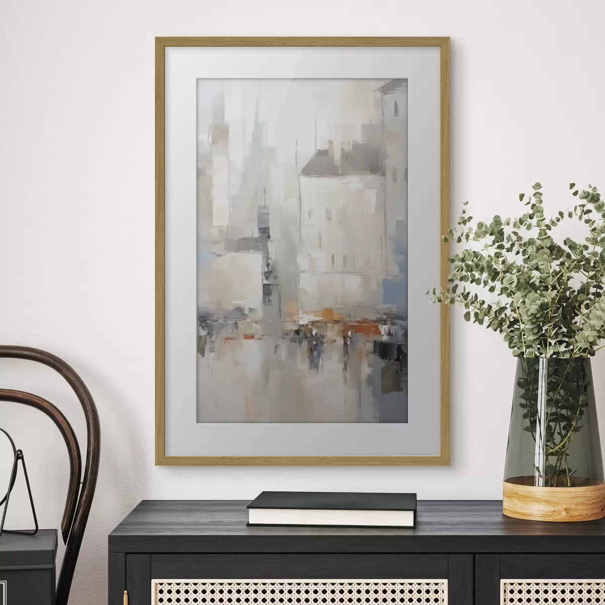 Poster Imitación abstracta de un paisaje urbano en pintura. f48502
