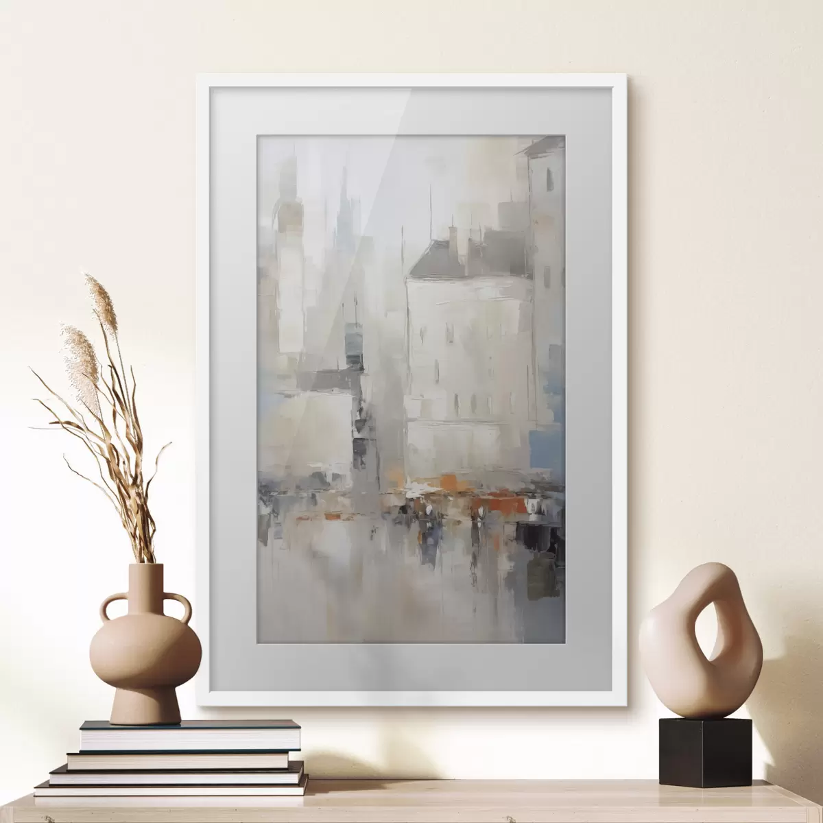 Poster Imitación abstracta de un paisaje urbano en pintura. f48502