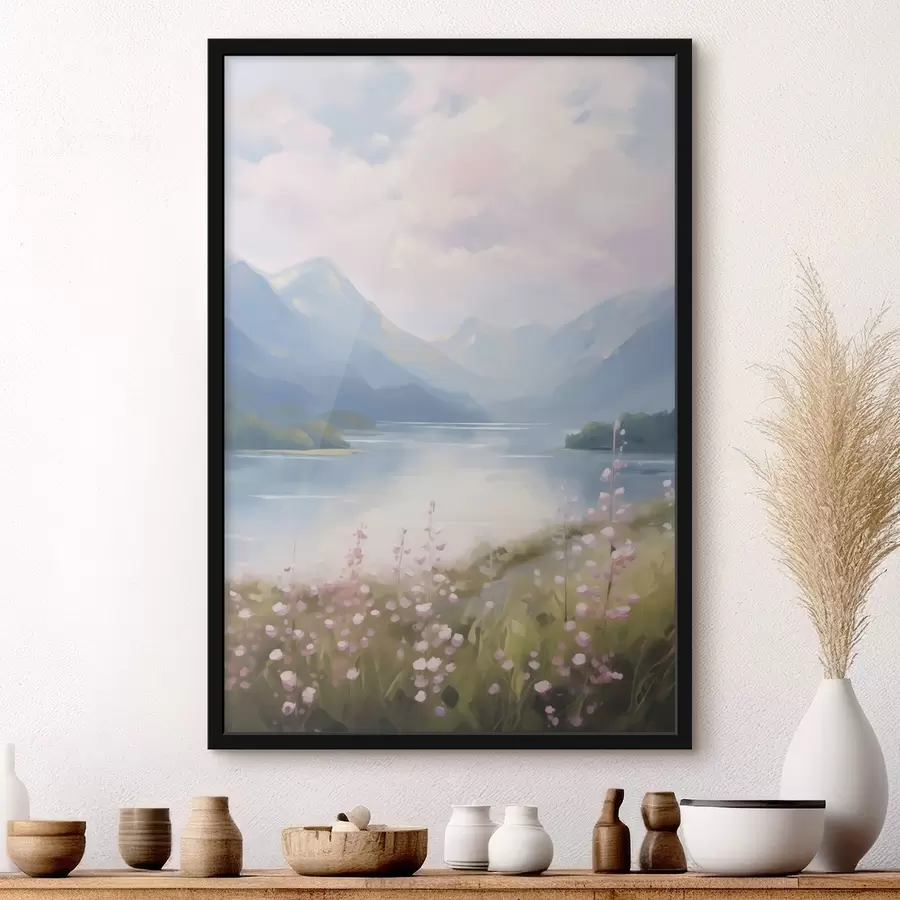 murales de pared Cuadro que imita un lago de montaña f48504