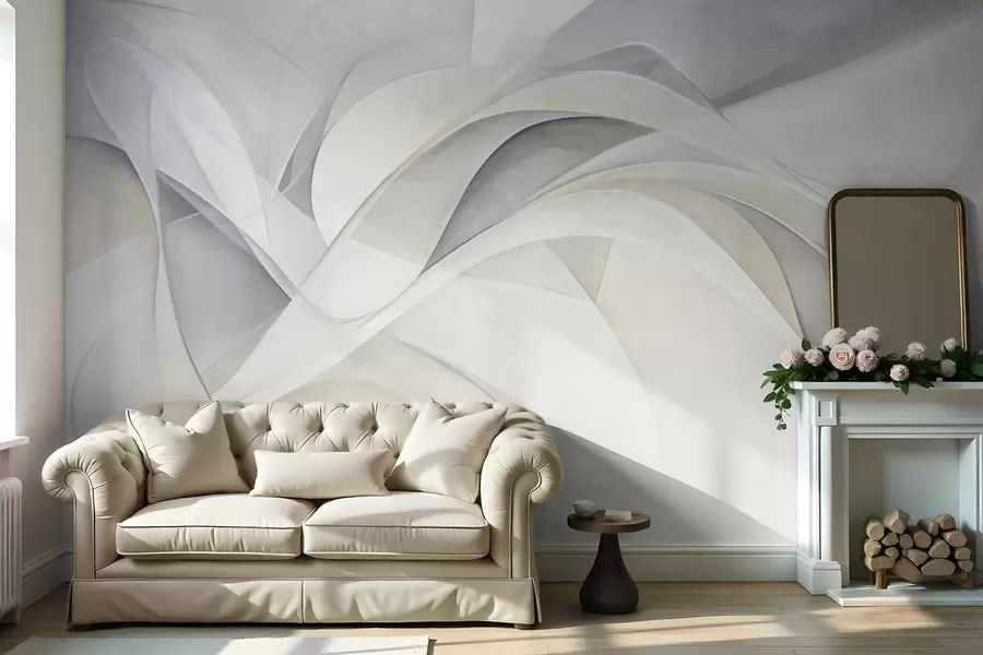 murales de pared Formas abstractas y fluidas, arte moderno con textura w09766