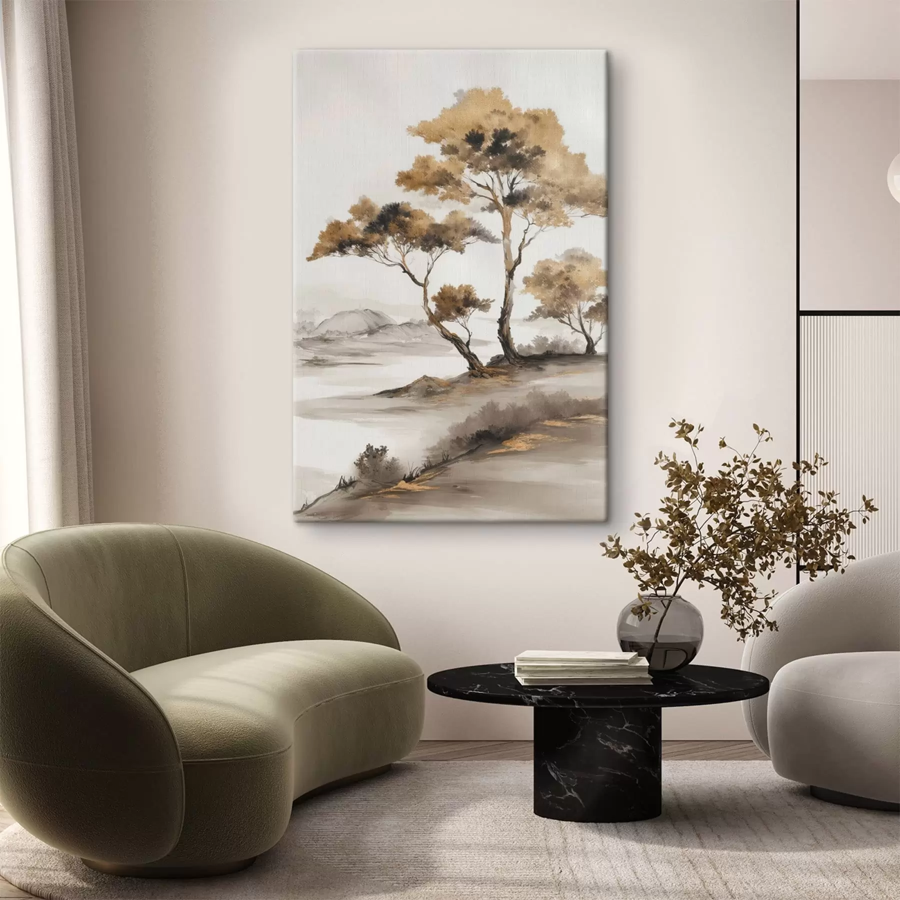 murales de pared Paisaje abstracto con árboles s48512