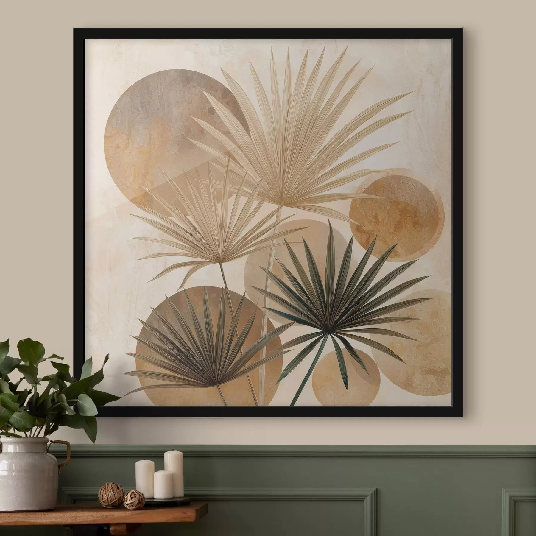 murales de pared Hojas de palmera abstractas f48518