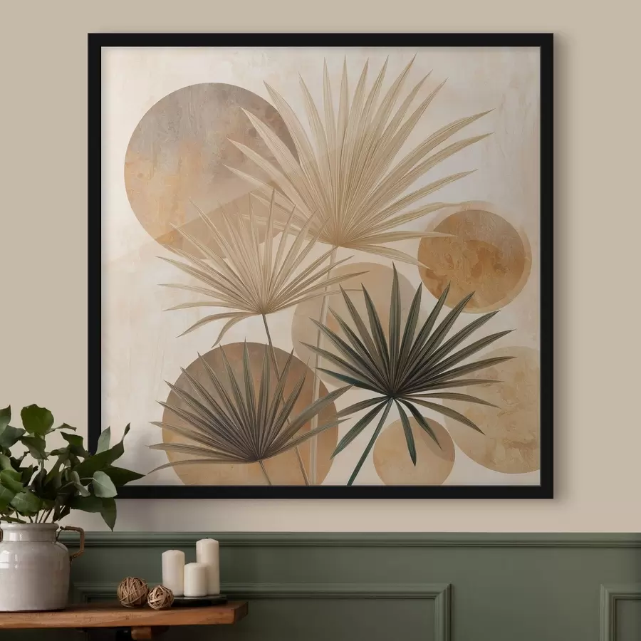 murales de pared Hojas de palmera abstractas f48518