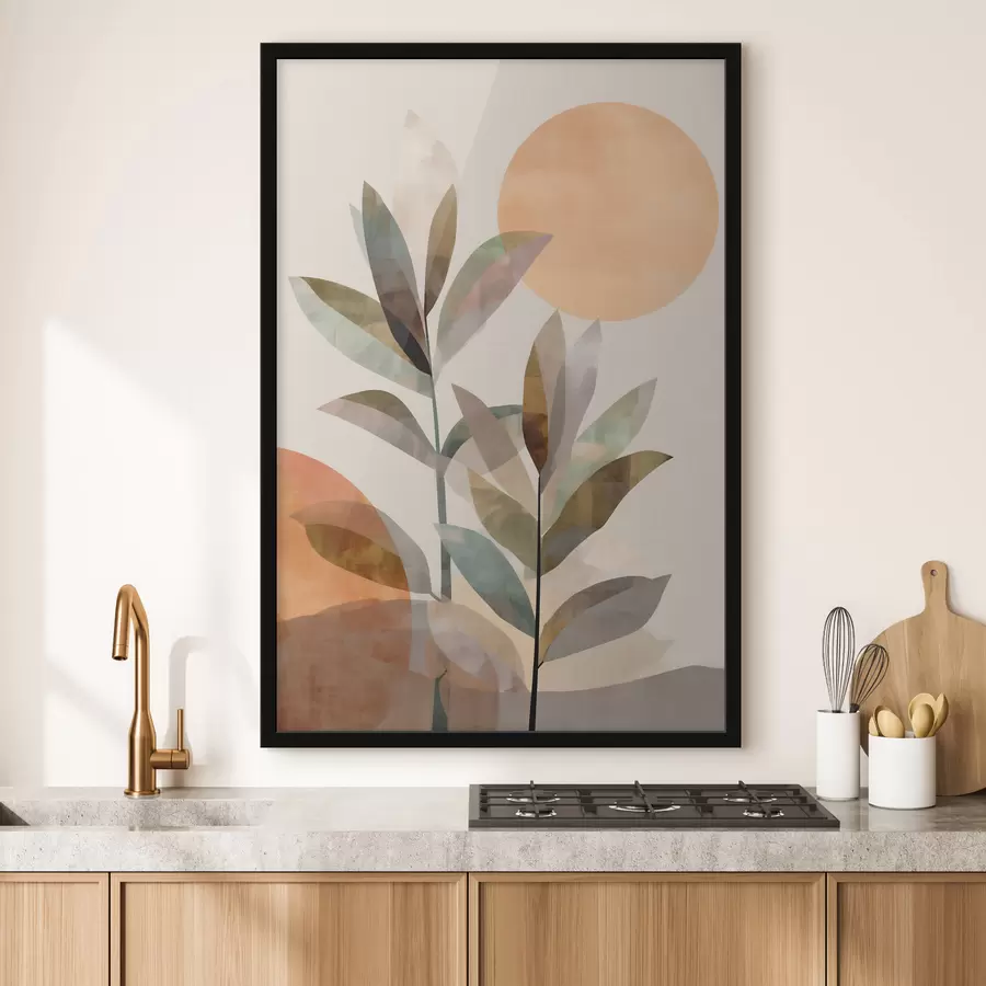 murales de pared Hojas de plantas abstractas f48519