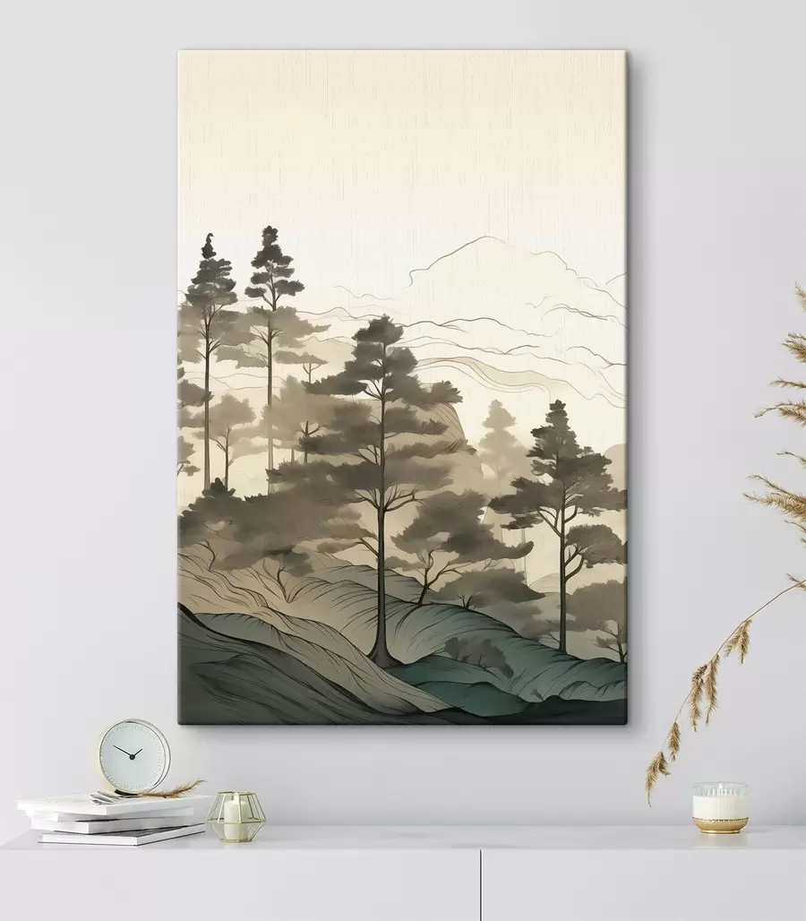 murales de pared El bosque brumoso al amanecer s48539