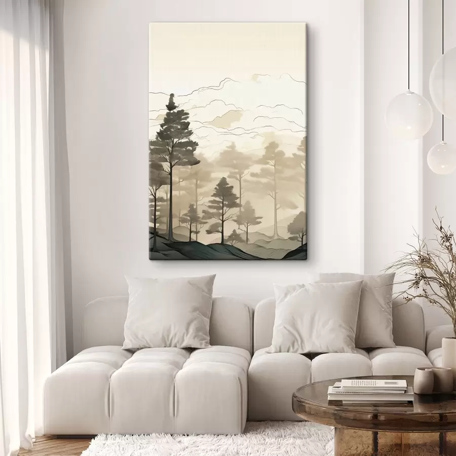 murales de pared Capas de niebla de montaña s48540