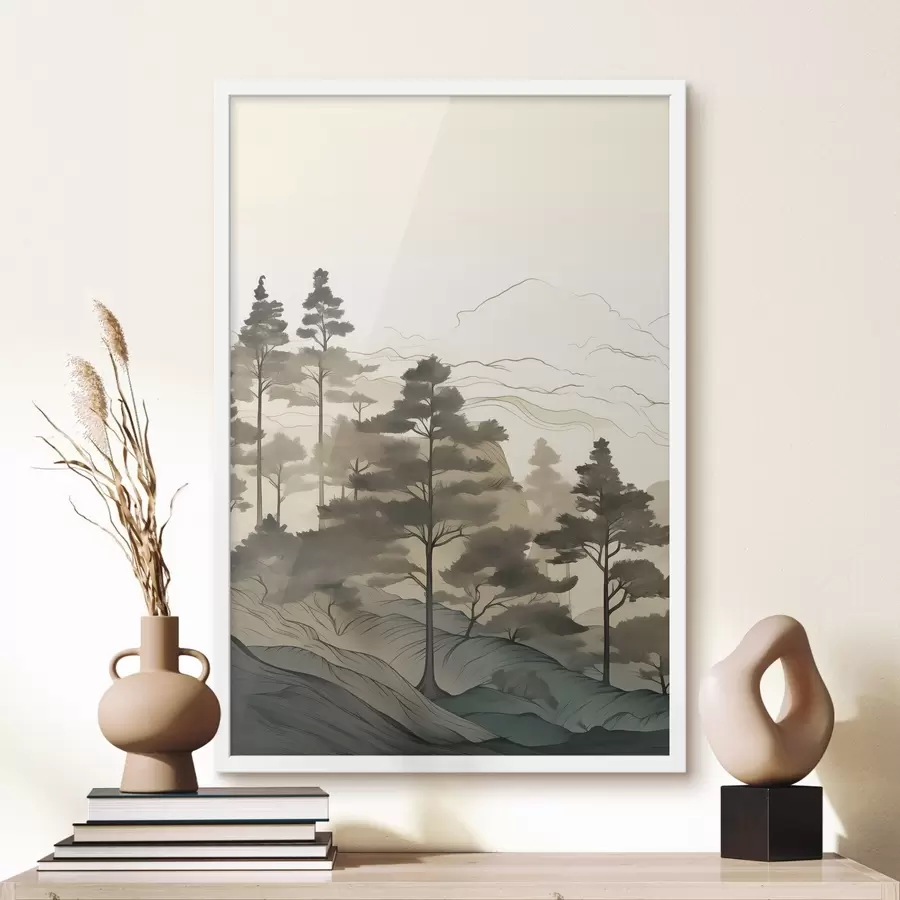 murales de pared El bosque brumoso al amanecer f48539