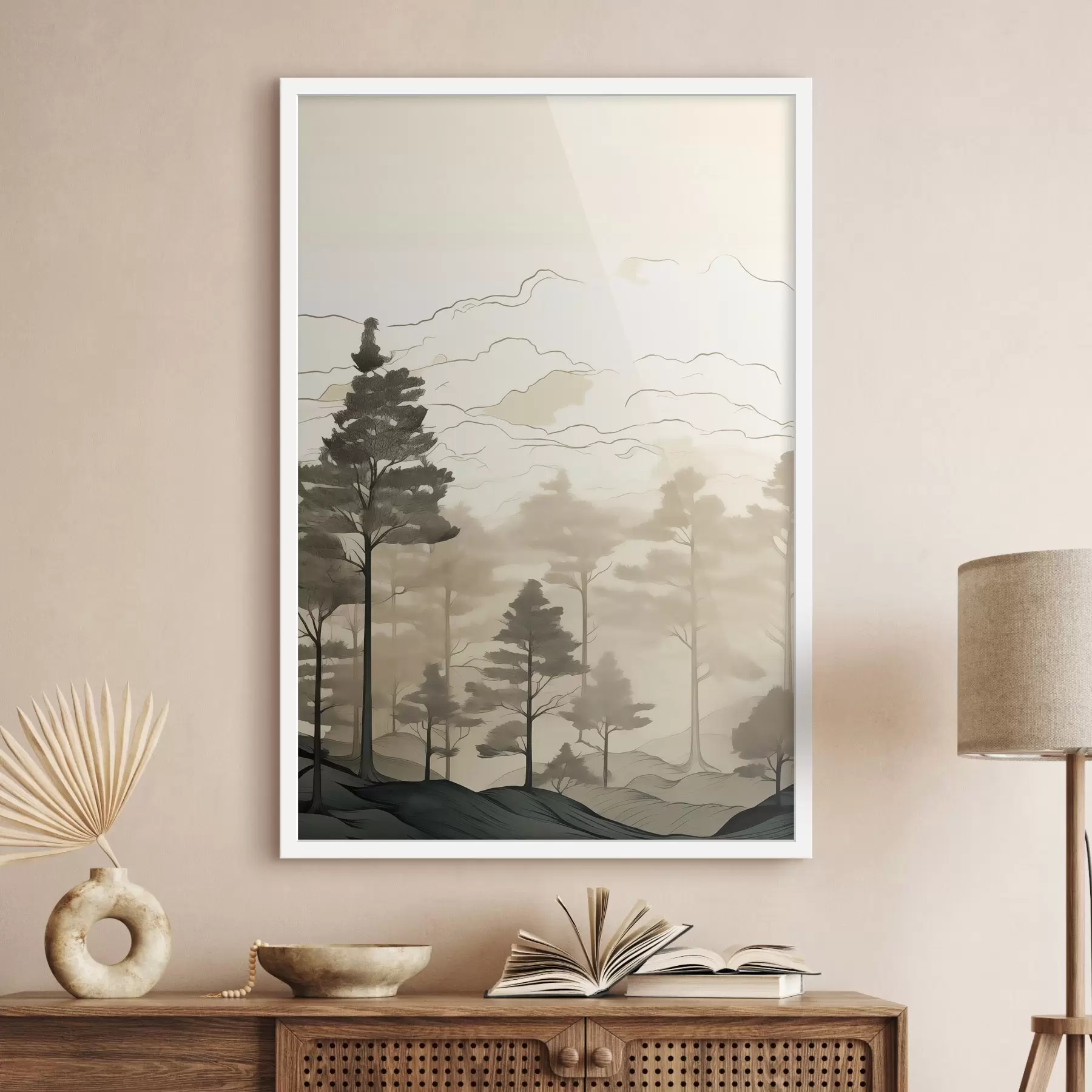 murales de pared Capas de niebla de montaña f48540