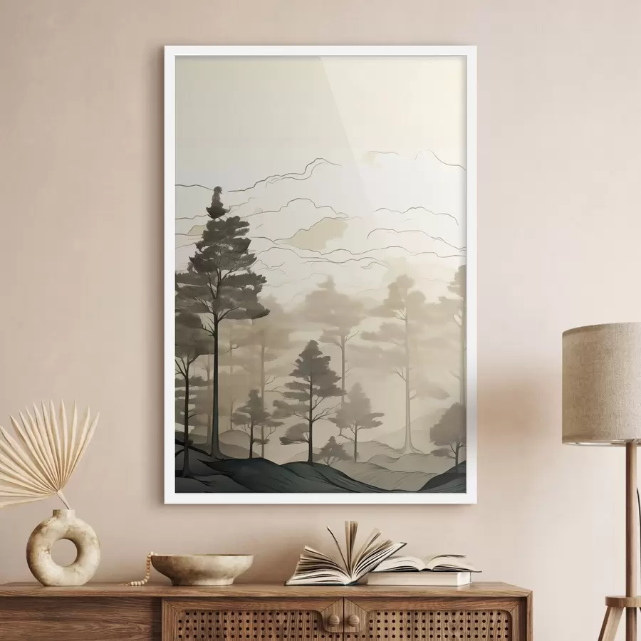 murales de pared Capas de niebla de montaña f48540