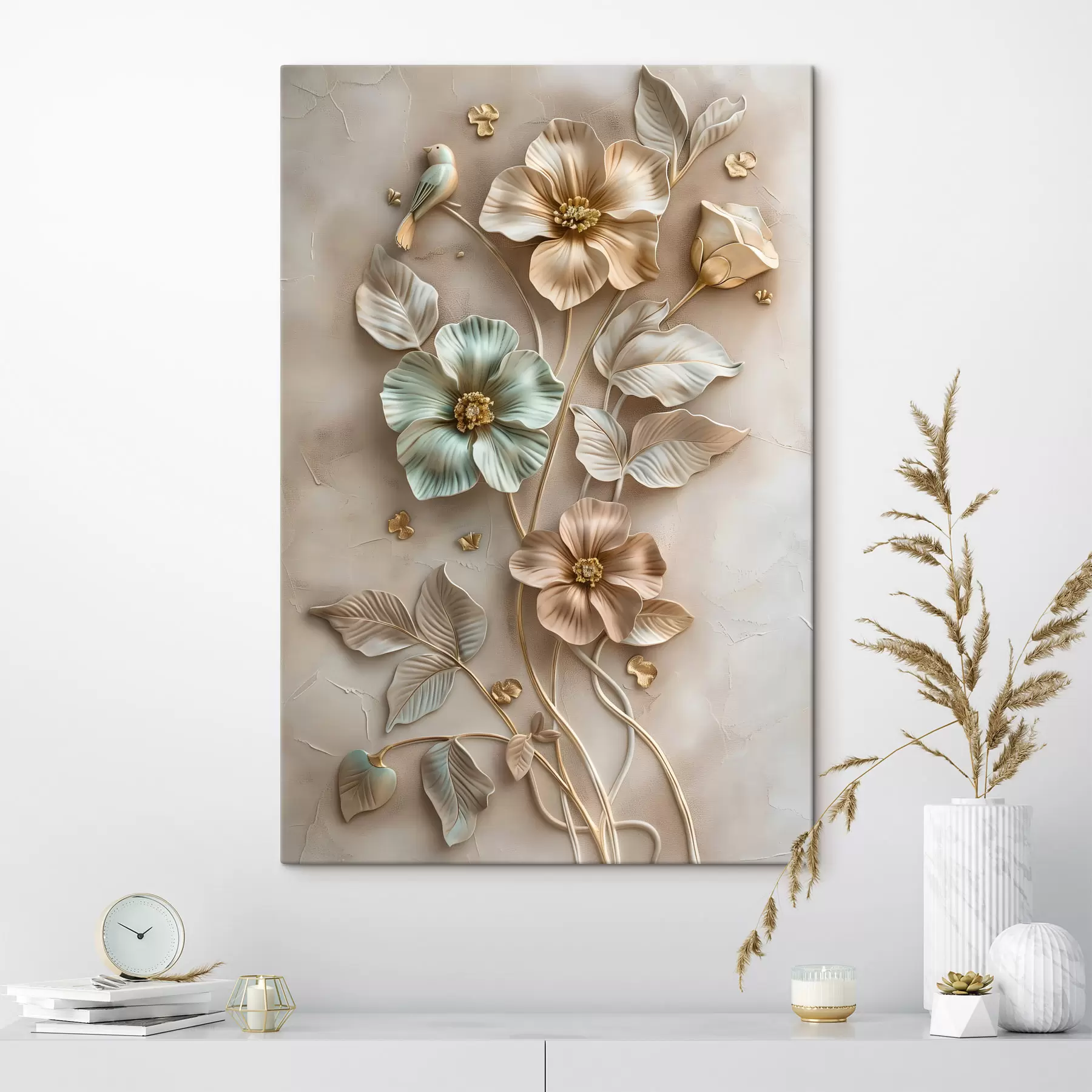 murales de pared un delicado arreglo decorativo de flores y follaje s48527