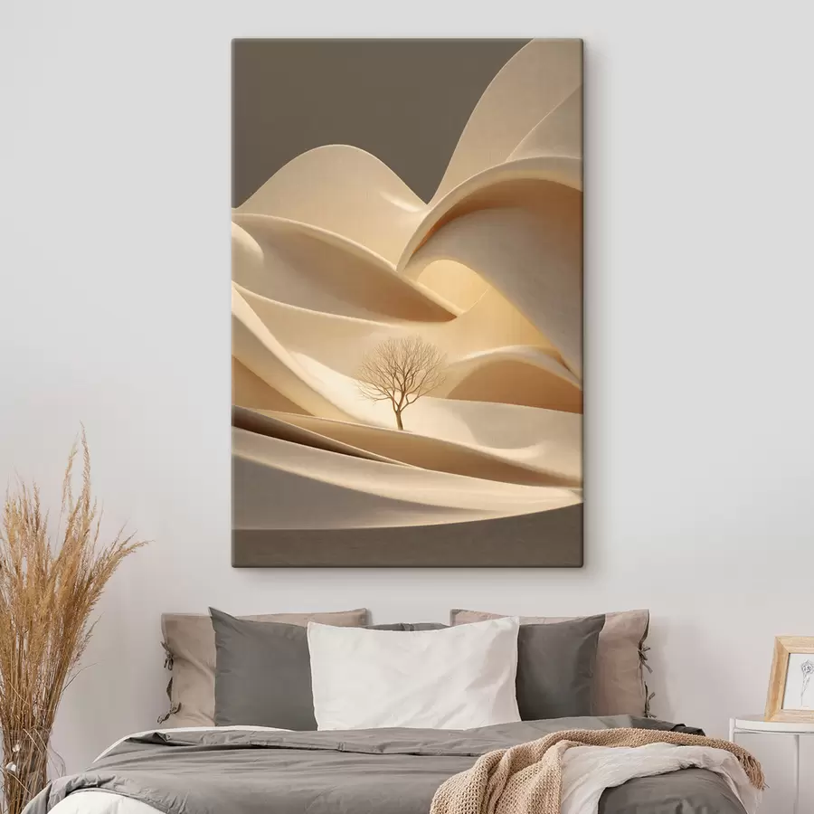 murales de pared un paisaje surrealista con un árbol s48530