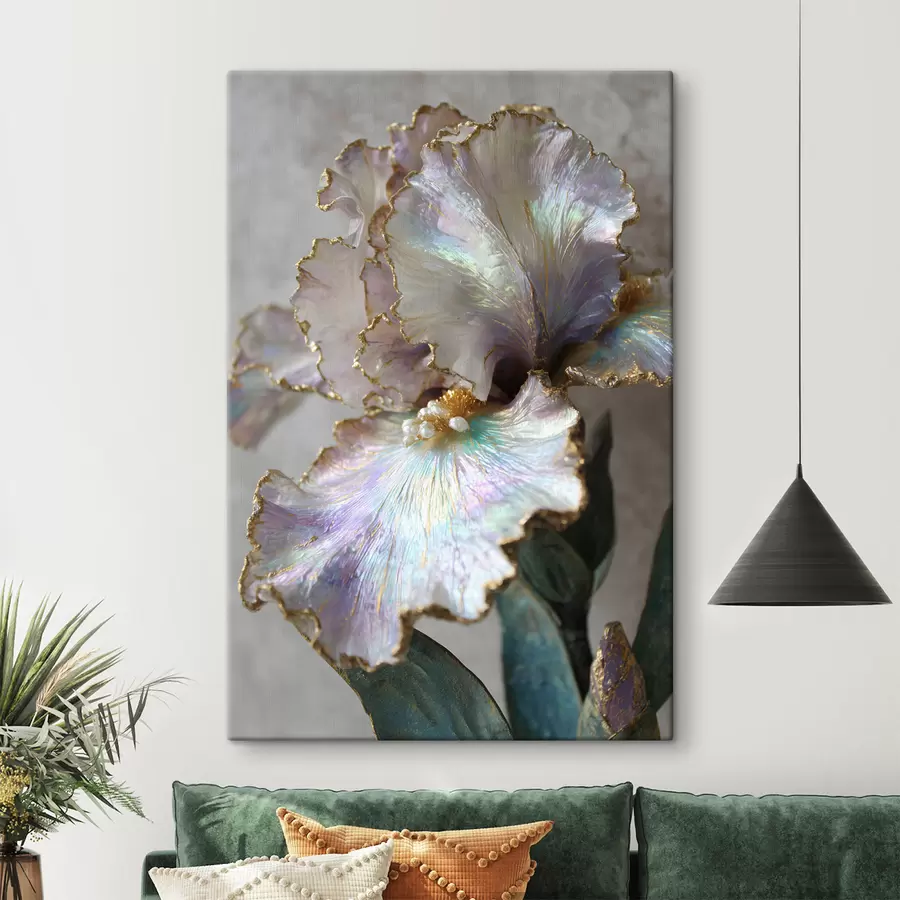 murales de pared una flor de iris en estilo decorativo s48535
