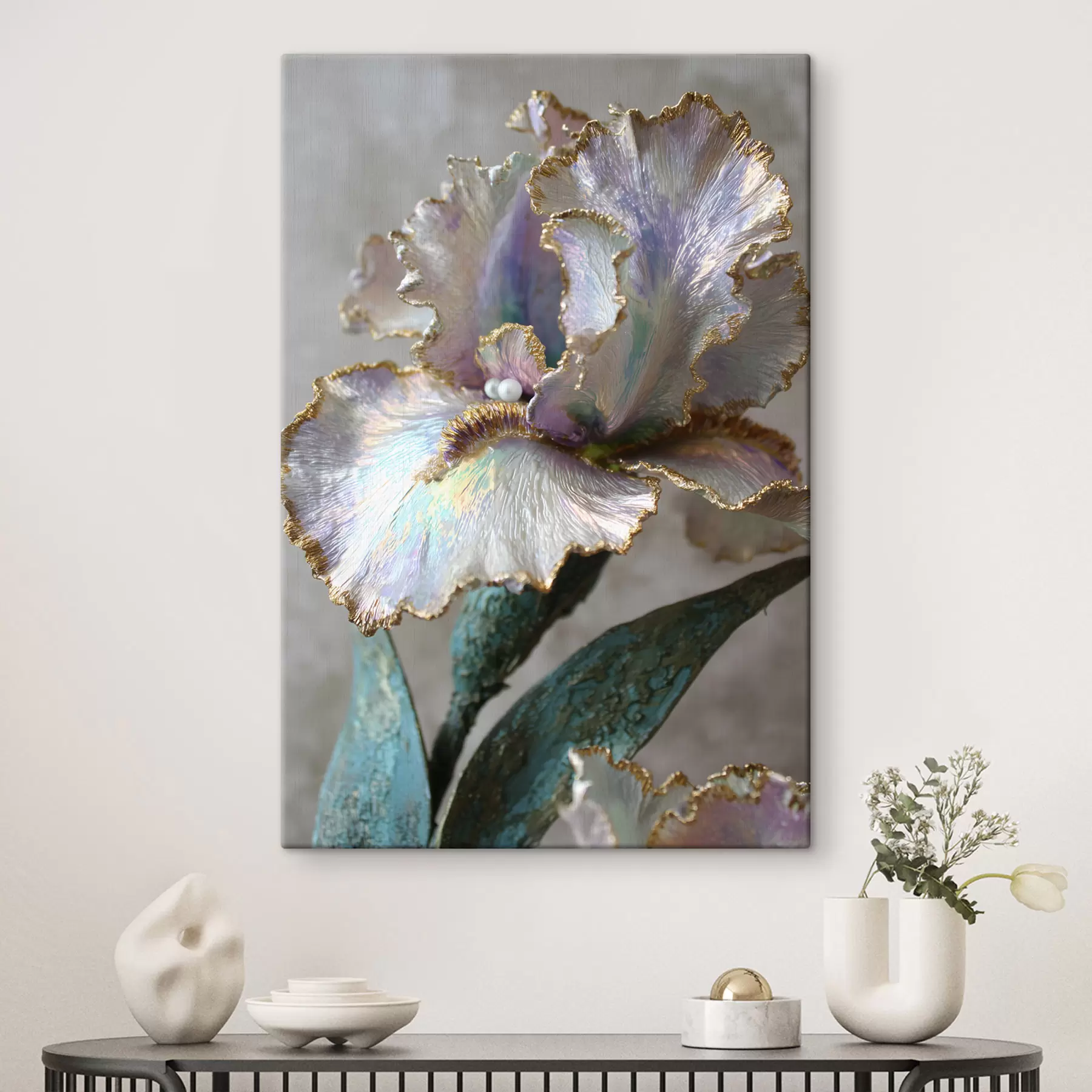 murales de pared una flor de iris en estilo decorativo s48546