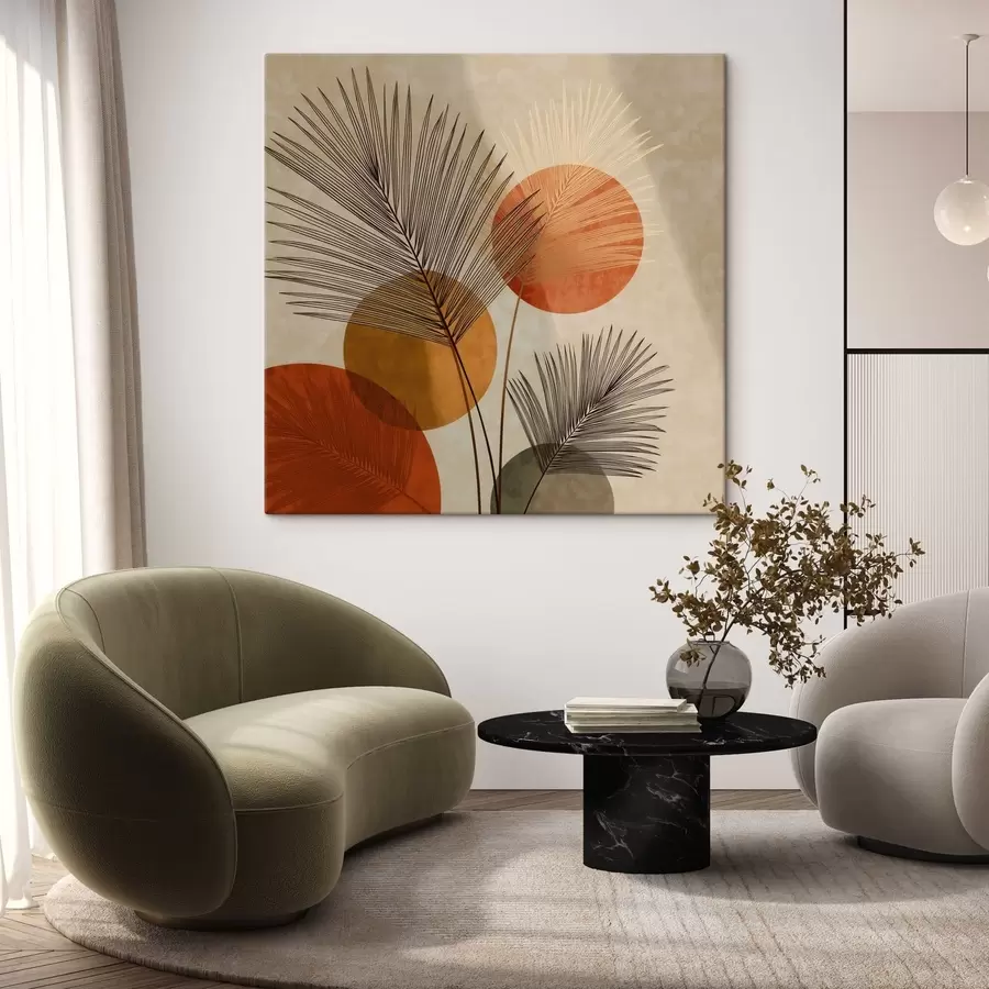 murales de pared Hojas de palmera abstractas s48557