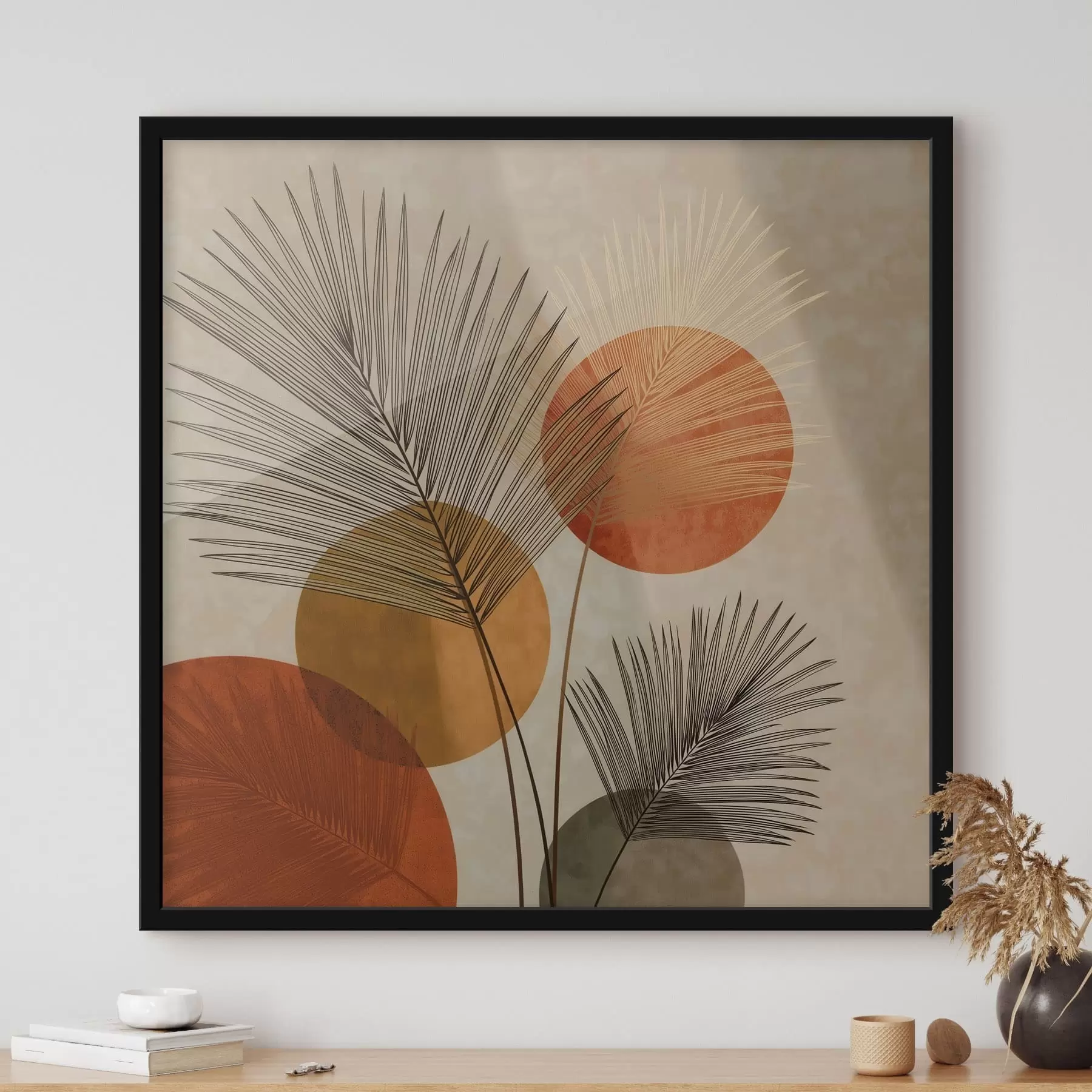 murales de pared Hojas de palmera abstractas f48557