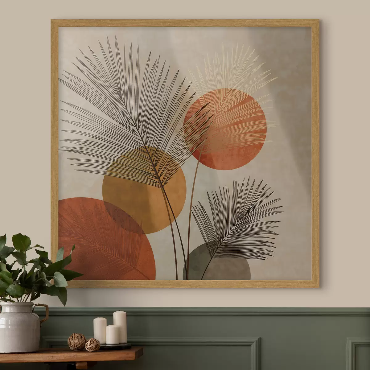 Poster Hojas de palmera abstractas f48557