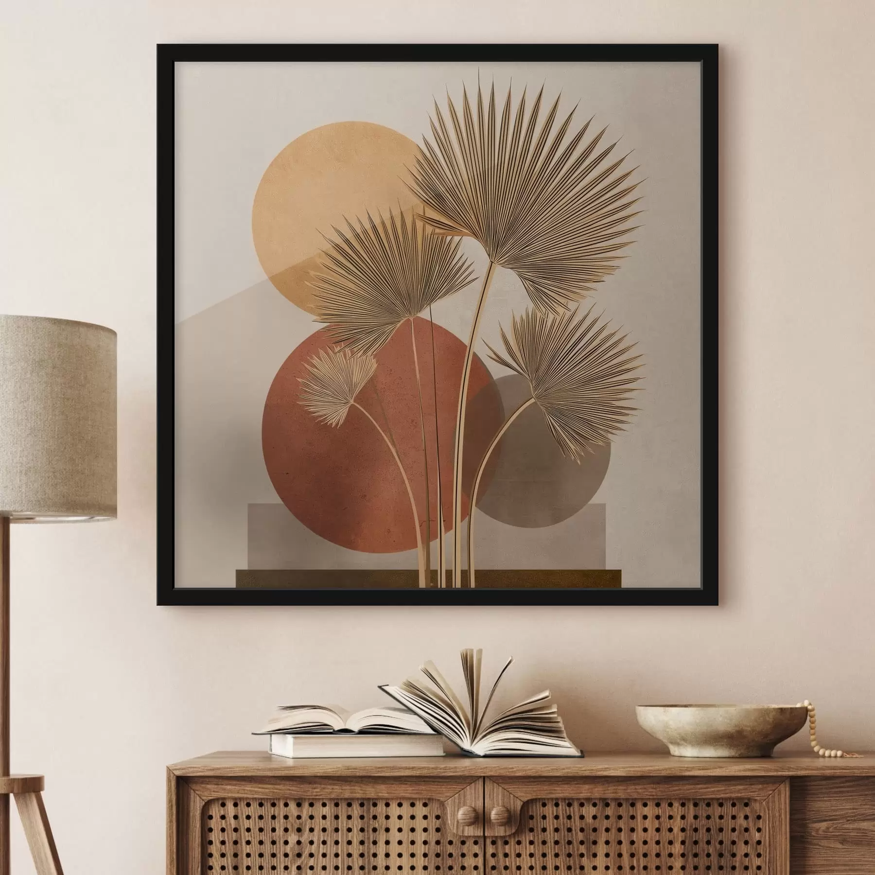 murales de pared Hojas de palmera abstractas f48558