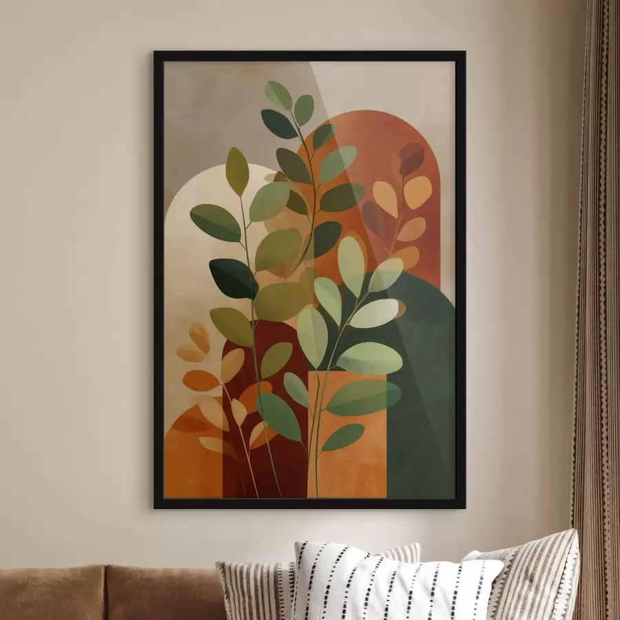 murales de pared Hojas de plantas abstractas f48560