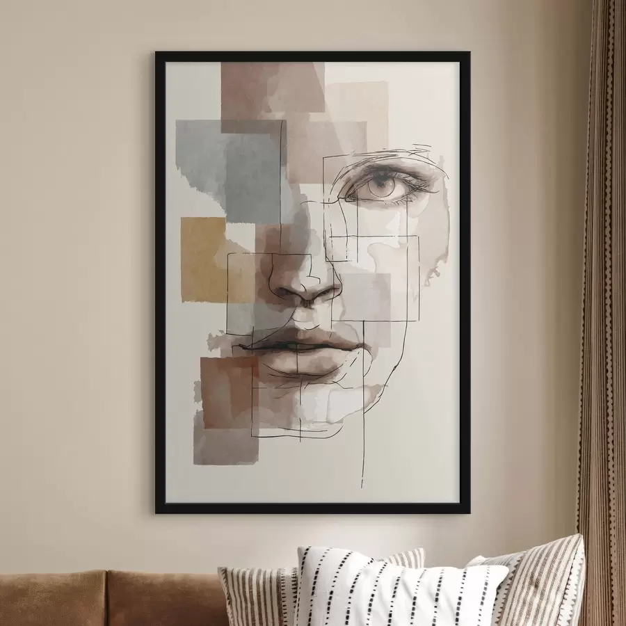 murales de pared Cara abstracta f48561