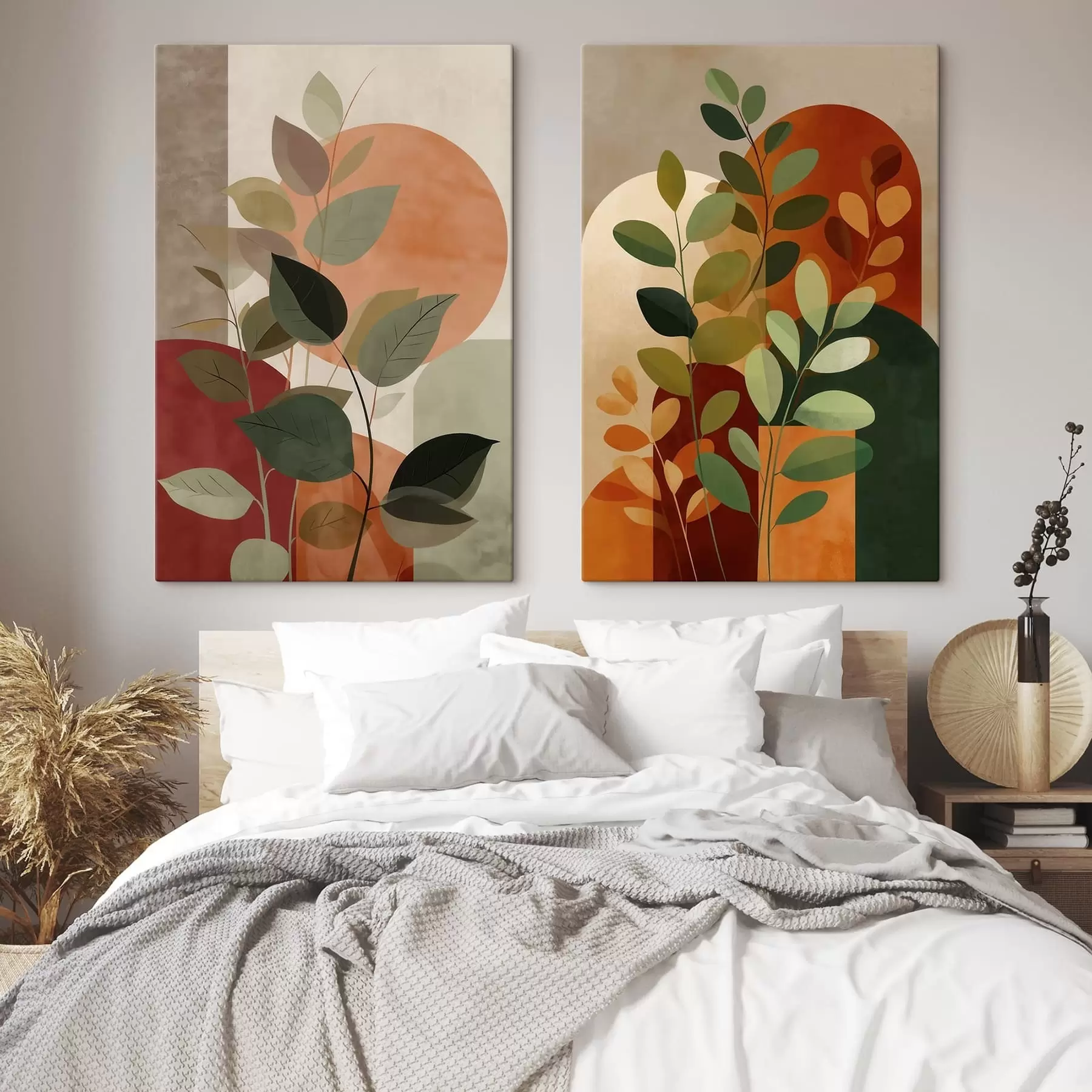 murales de pared Hojas de plantas abstractas m30266