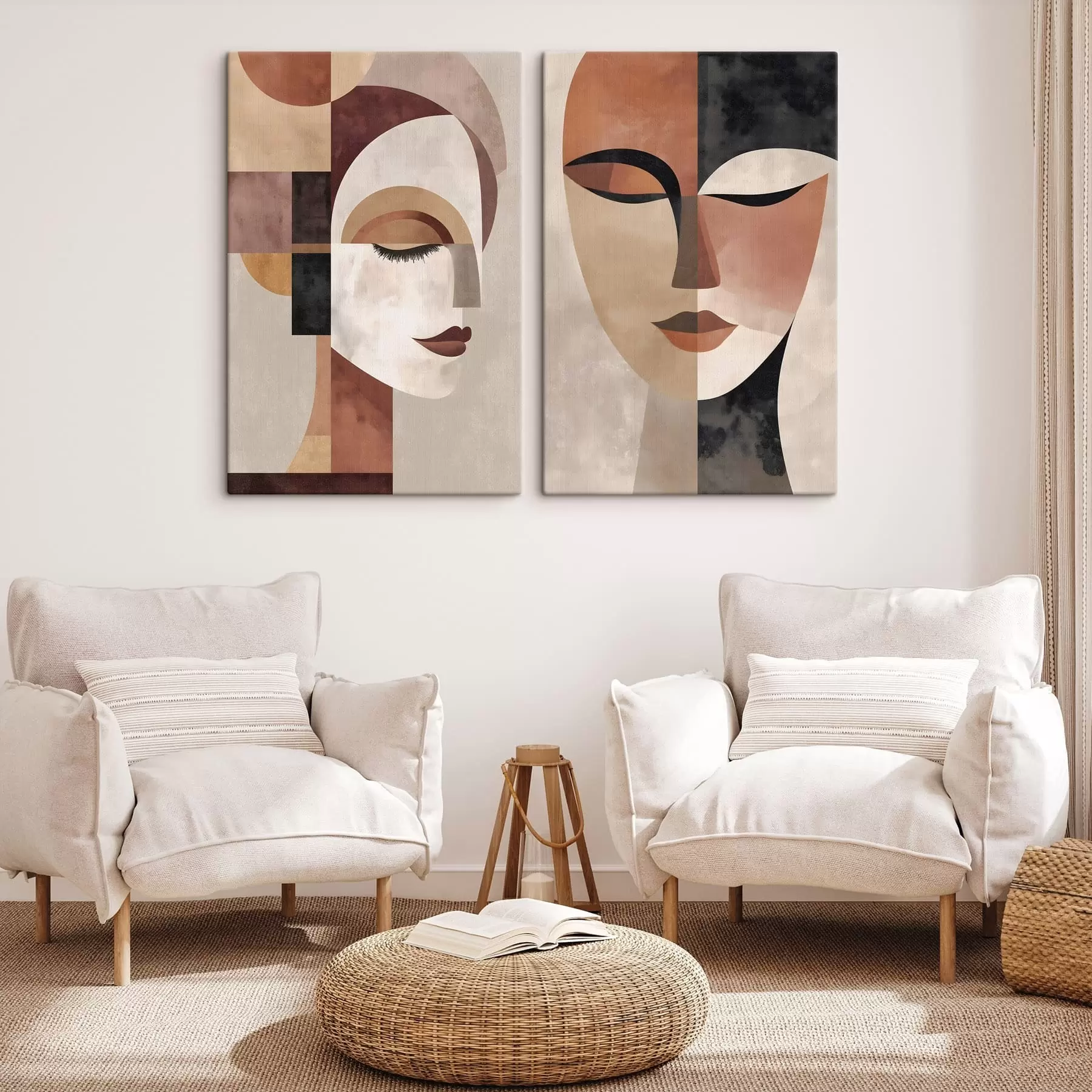 murales de pared rostros femeninos abstractos m30258