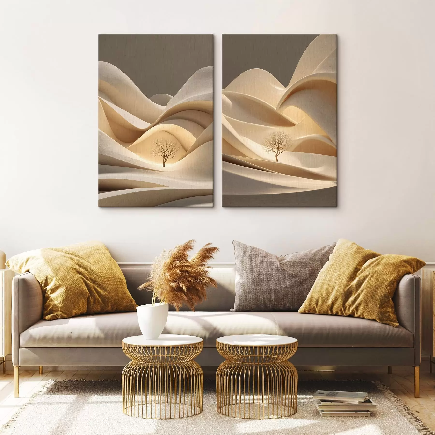 murales de pared un paisaje surrealista con un árbol m30261