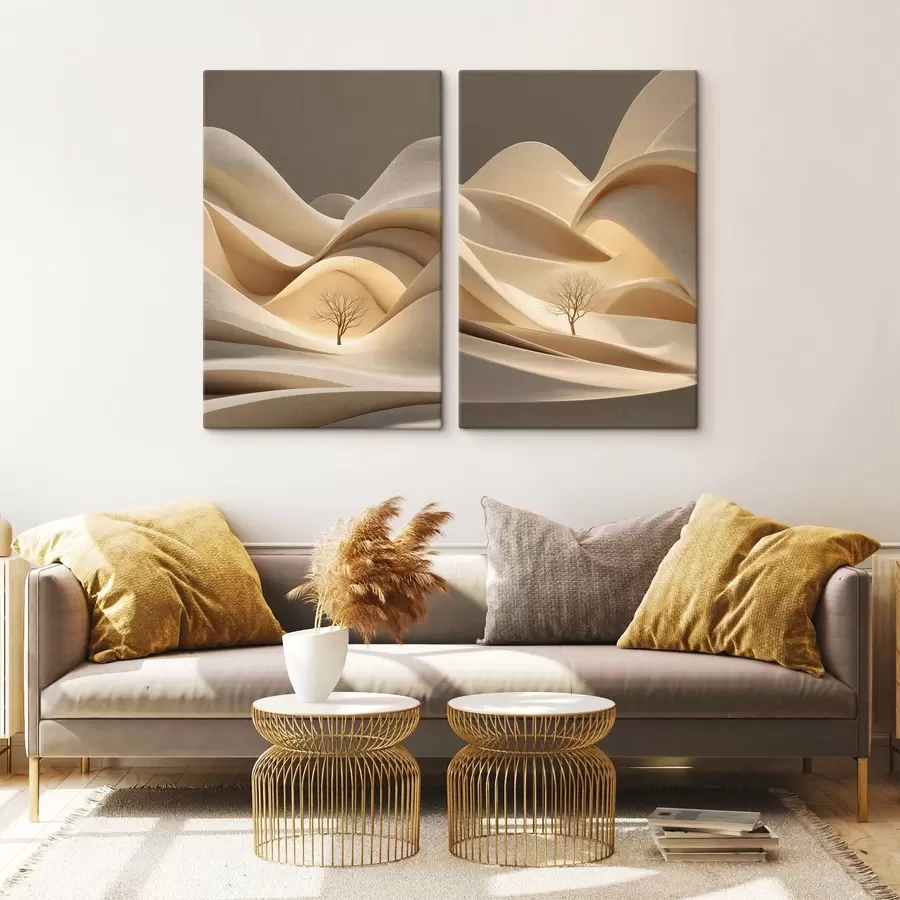 murales de pared un paisaje surrealista con un árbol m30261