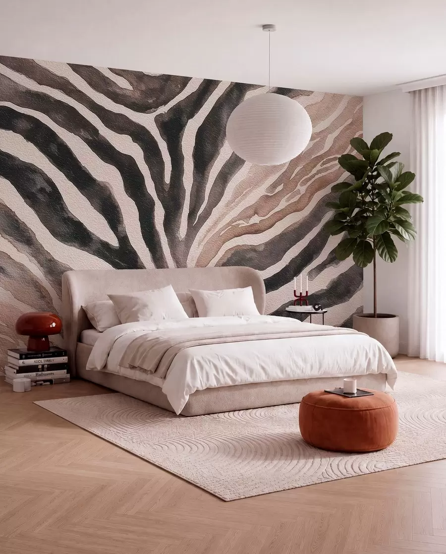 murales de pared Abstracción suave con texturas naturales en tonos neutros w09801
