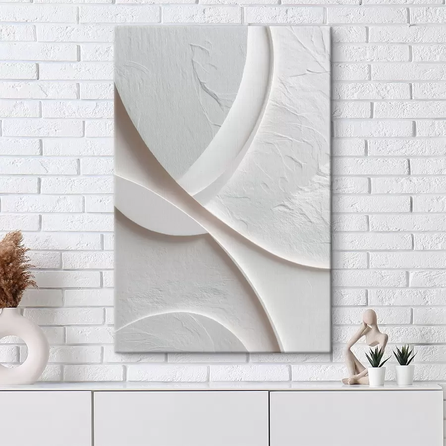 murales de pared Panel decorativo con líneas suaves y textura de piedra sobre un fondo claro s48192